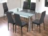 Foto Conjunto de comedor mesa de cristal con sillas gris – Moncada-Benissa