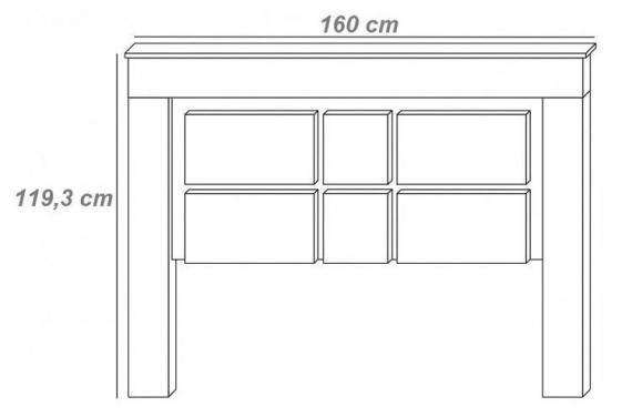 Foto Conjunto de dormitorio moderno: cabecero, 2 mesitas, cómoda, espejo – Lara 01