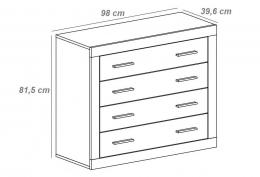 Modern bedroom set: headboard, 2 bedside tables, dresser, mirror - Lara