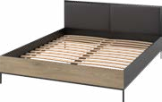 Foto Conjunto de dormitorio moderno: cama+cabecero, 2 mesitas, cómoda - FRISCO
