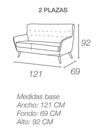 Foto Conjunto de un sofá 2 plazas de diseño con botones y 2 sillones – Stockholm, Gris