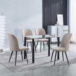 CONJUNTO MESA COCINA YURI + 4 SILLAS RORY, Beige