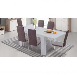 Conjunto Mesa De Comedor Corfu Extensible Con 6 Sillas Sakura Gris