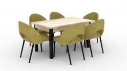 Conjunto mesa de comedor extensible - 140/180 6 sillas oliva RODOS 82BS