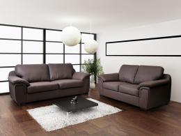 Conjunto sofas y sillon 3+2+1 - AMY, Marrón