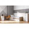Photo Bedroom with bed, tallboy and study desk – Champion, Cambria - white