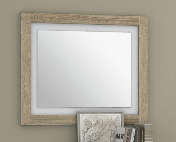 Foto Espejo con marco bicolor 75 x 90 cm - Lara, CAMBRIA-BLANCO