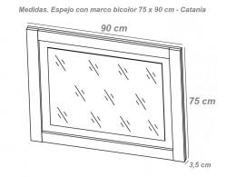 Espejo con marco bicolor 75 x 90 cm - Lara, PUCCINI-TEXTIL