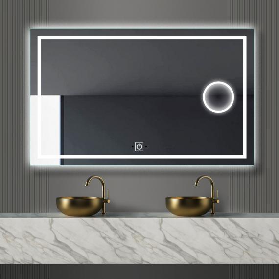 Photo Rectangular Mirror with Integrated LED Lighting and Anti-Fog Function