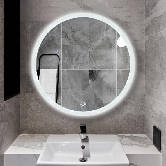 Photo Round Mirror with Front and Rear LED Lighting and Total Anti-Fog (60 cm Diameter)