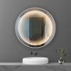Photo Infinity Round Mirror with LED Lighting and Gold Frame