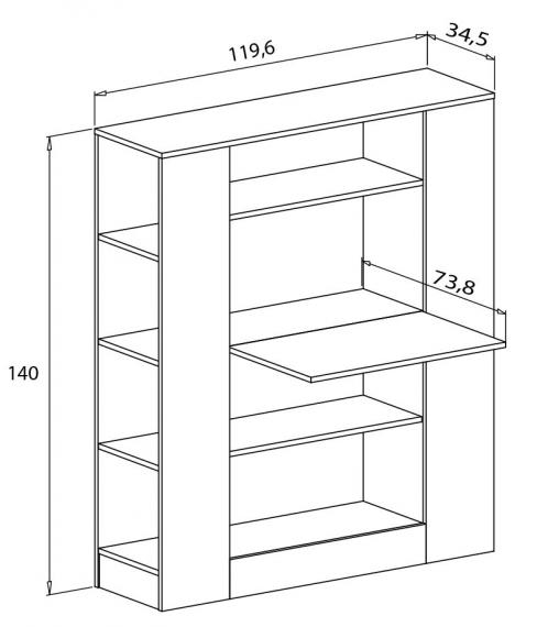 Foto ESTANTERIA MESA ESTUDIO ABATIBLE MOD.DONALD PUCCINI-ANDERSEN