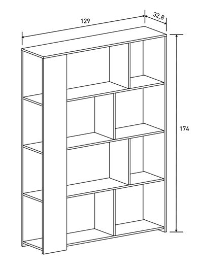 Foto ESTANTERIA MOD.SOTO BLANCO-ROBLE