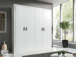 Grande armoire moderne, 4 portes battantes - Lara, blanco