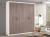 Grande armoire moderne, 4 portes battantes - Lara, CAMBRIA-BLANCO