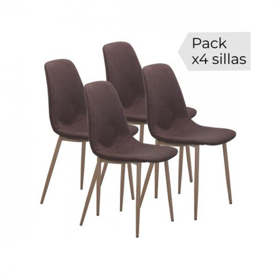 Foto JUEGO DE 4 SILLAS TAP.TELA MOD.CODY MARRON