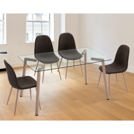 Foto JUEGO DE 4 SILLAS TAP.TELA MOD.CODY MARRON