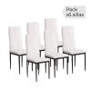 Foto JUEGO DE 6 SILLAS TAP.PU P/NEGRA MOD.EMI BLANCO