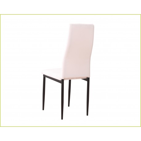 Foto JUEGO DE 6 SILLAS TAP.PU P/NEGRA MOD.EMI BLANCO