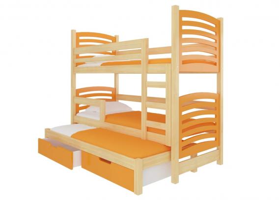 Foto Litera triple 3 x 81 x 188 cm - 2 cajones - tres colchones - Soria
