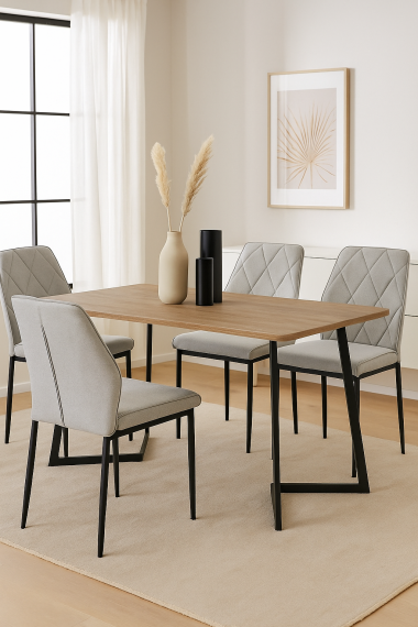 Foto MESA AMBLER PATAS METAL Y TAPA MELAMINA ASERRADA