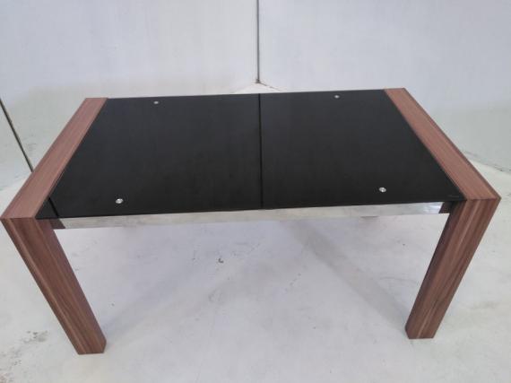 Foto Mesa baja en metal, madera y cristal - Tec