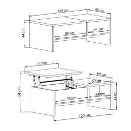 MESA CENTRO ELEVABLE 120 cm - EUROPA