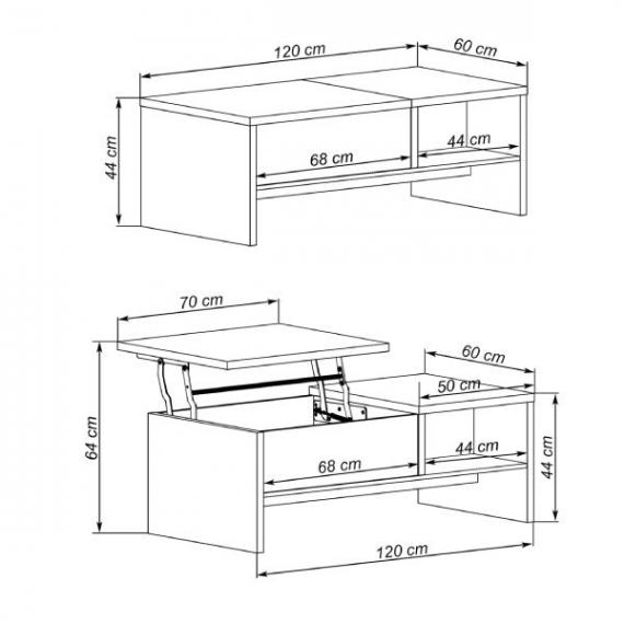 Foto MESA CENTRO ELEVABLE 120 cm - EUROPA