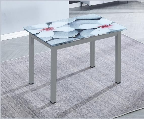 Foto Mesa cocina extensible - Flores, gris