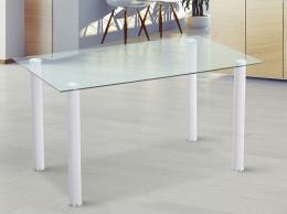 Mesa comedor con tapa de cristal templado 140 x 80 cm – Yuri, blanco