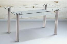 FIXED GLASS DINING TABLE MOD. PRANZO STEEL