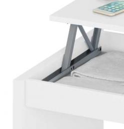 Mesa de centro con tapa elevable - Flow, gris ceniza