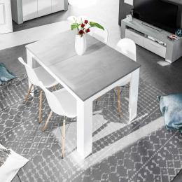 Mesa de comedor 90x140-190 EXTENSIBLE REF: 0L4586A - PRACTICO, Blanco Artik/Cemento