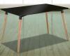 Foto Mesa rectangular comedor 120 x 80 cm con patas de madera Dinamarca, negro