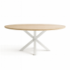 Foto MESA STACY ROBLE OVAL BLANCO TAPA MELAMINA 1400x800x750mm