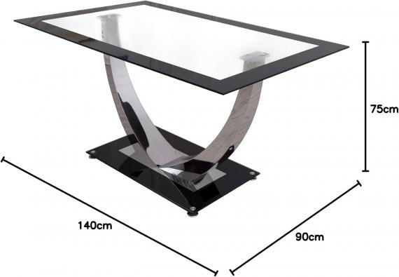 Foto MESA UNIQUE NEGRA PATA CROMADA