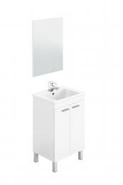 Mueble de baño con 2 puertas y 4 patas - KONCEPT, blanco brillo