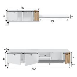 Mueble TV 200x47x40 - ETHNA