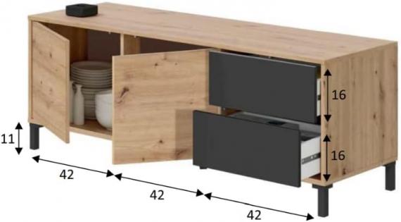 Foto MUEBLE TV REF: 0Z6622W URBAN PLUS ROBLE NODI/GRIS ANTRACITA