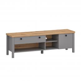 Muebles TV - Astilbe-B, GRIS/ROBLE