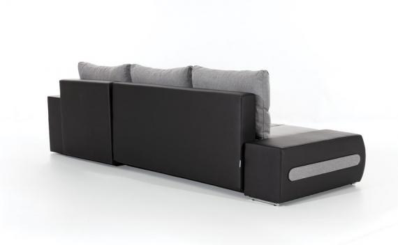 Foto Sofa cama - Ottavio Gris, Gris oscuro tela / gris polipiel