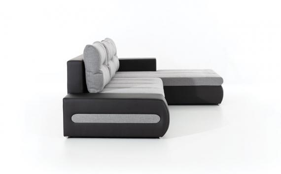 Foto Sofa cama - Ottavio Gris, Gris oscuro tela / gris polipiel