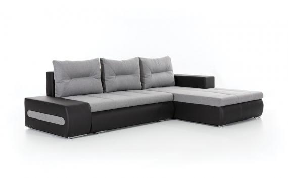 Foto Sofa cama - Ottavio Gris, Gris oscuro tela / gris polipiel