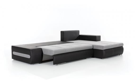 Foto Sofa cama - Ottavio Gris, Gris oscuro tela / gris polipiel