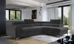 Sofá rinconera con cama extraíble 278x205+arcon - Laurence, Gris oscuro