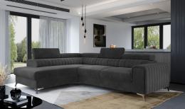 Sofá rinconera con cama extraíble 278x205+arcon - Laurence, Gris oscuro