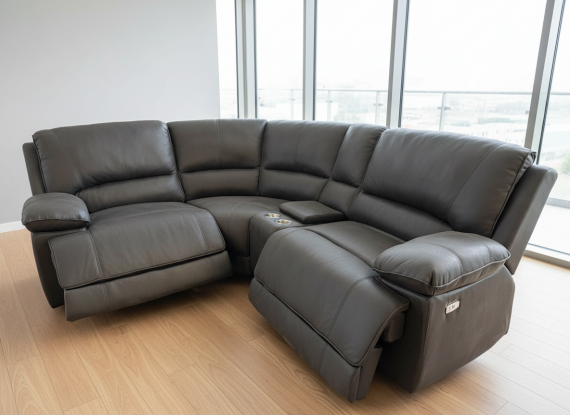 Foto Sofá Rinconera Relax Reversible 215x250 - Doble Motor, Consola y USB-C Soho Gris