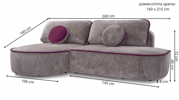 Foto Sofá cama chaise longue de tejido bouclé beige - PEDRO