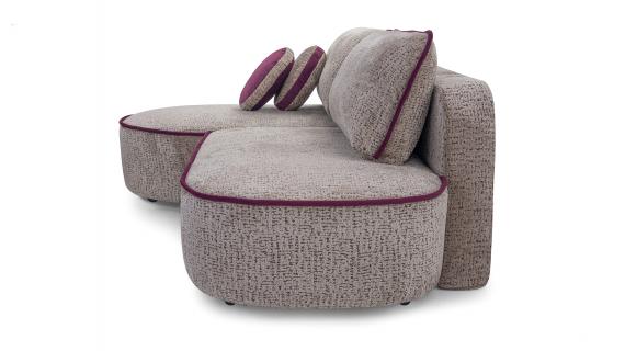 Foto Sofá cama chaise longue de tejido bouclé beige - PEDRO