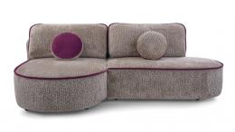 Sofá cama chaise longue de tejido bouclé beige - PEDRO